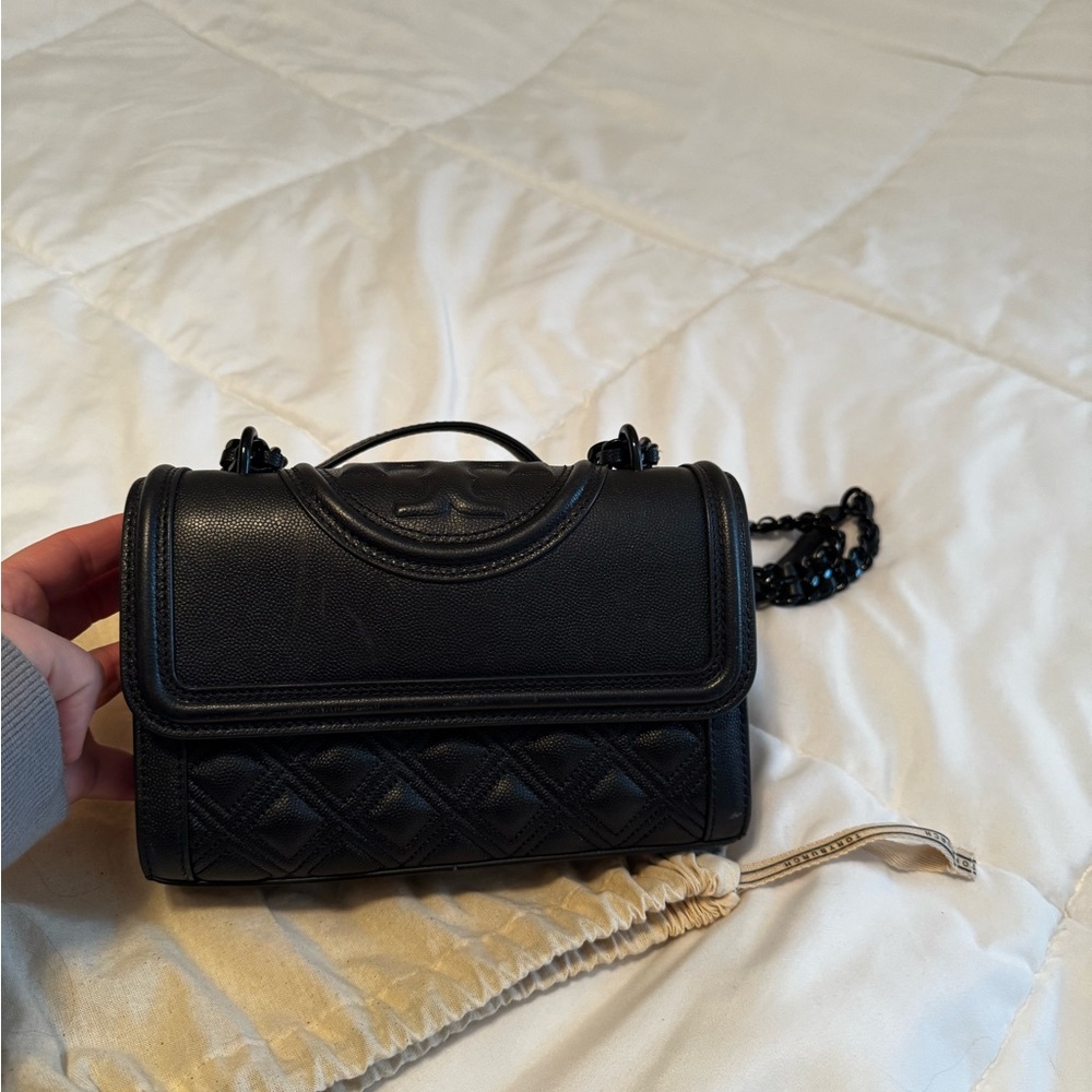 Tory Burch Black Quilted Mini Bag